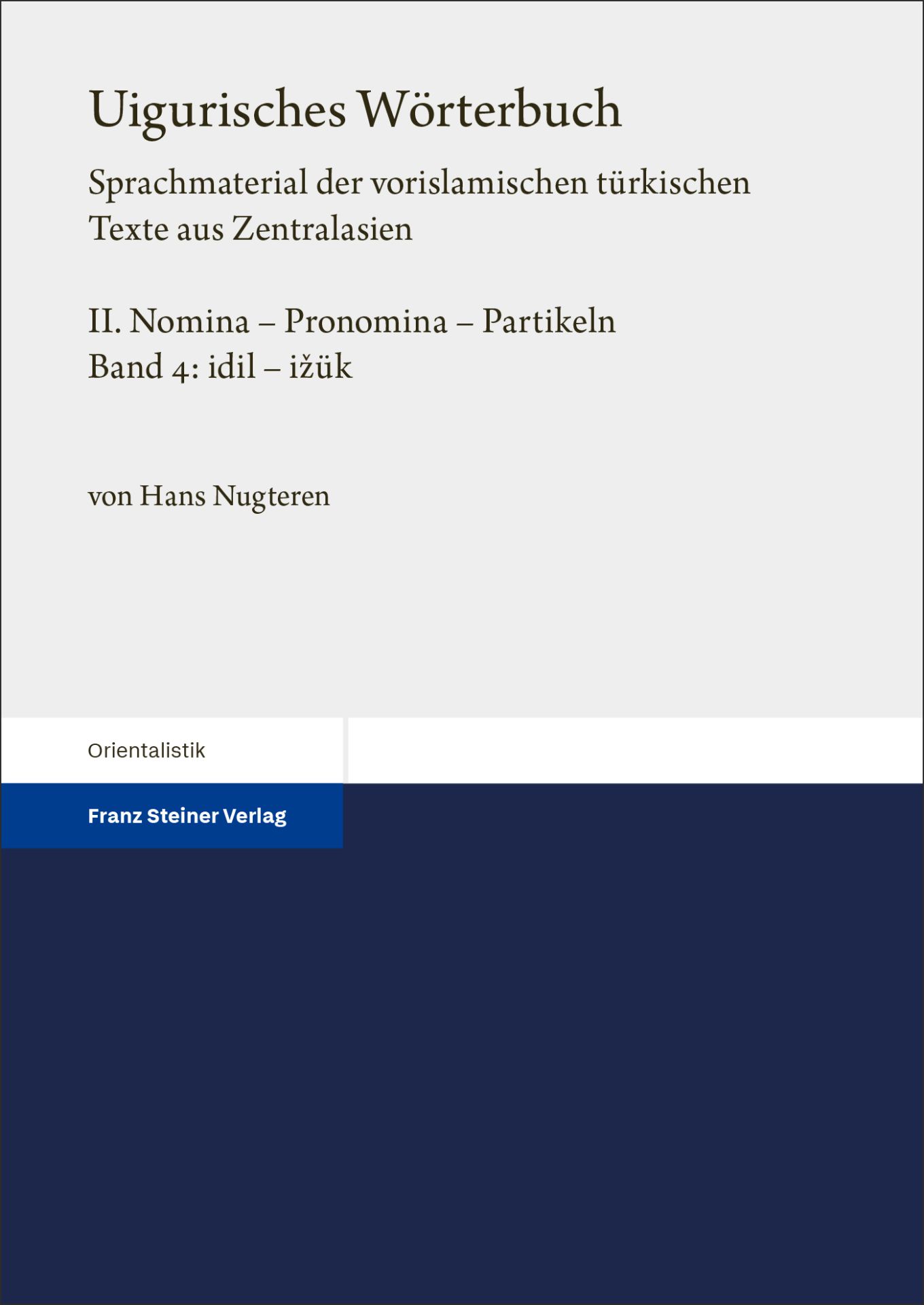 Uigurisches Wörterbuch, Bd. 2, Teil 4 cover